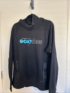 New Era Black Hoodie with Blue GOATNESS Logo